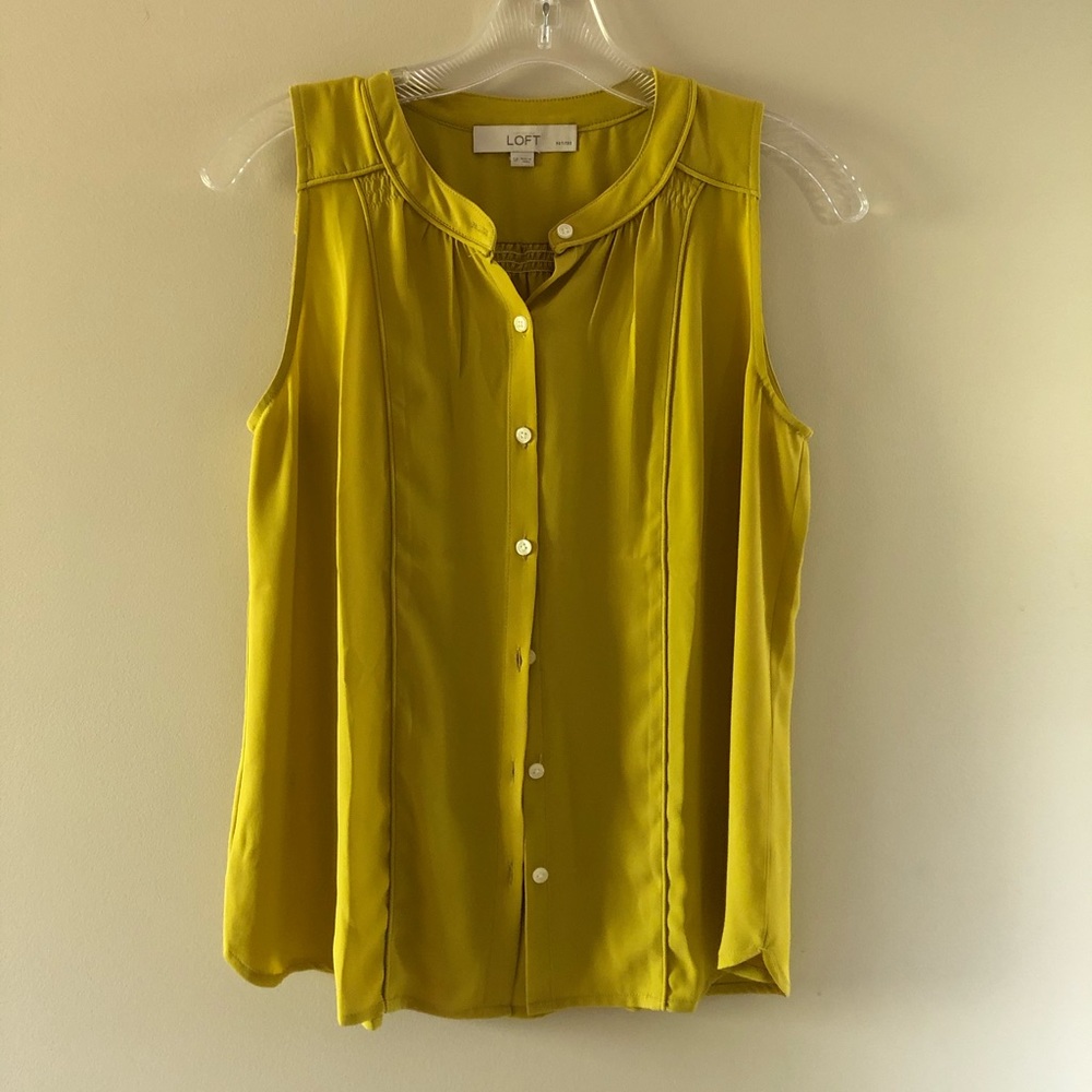 Loft button down sleeveless blouse